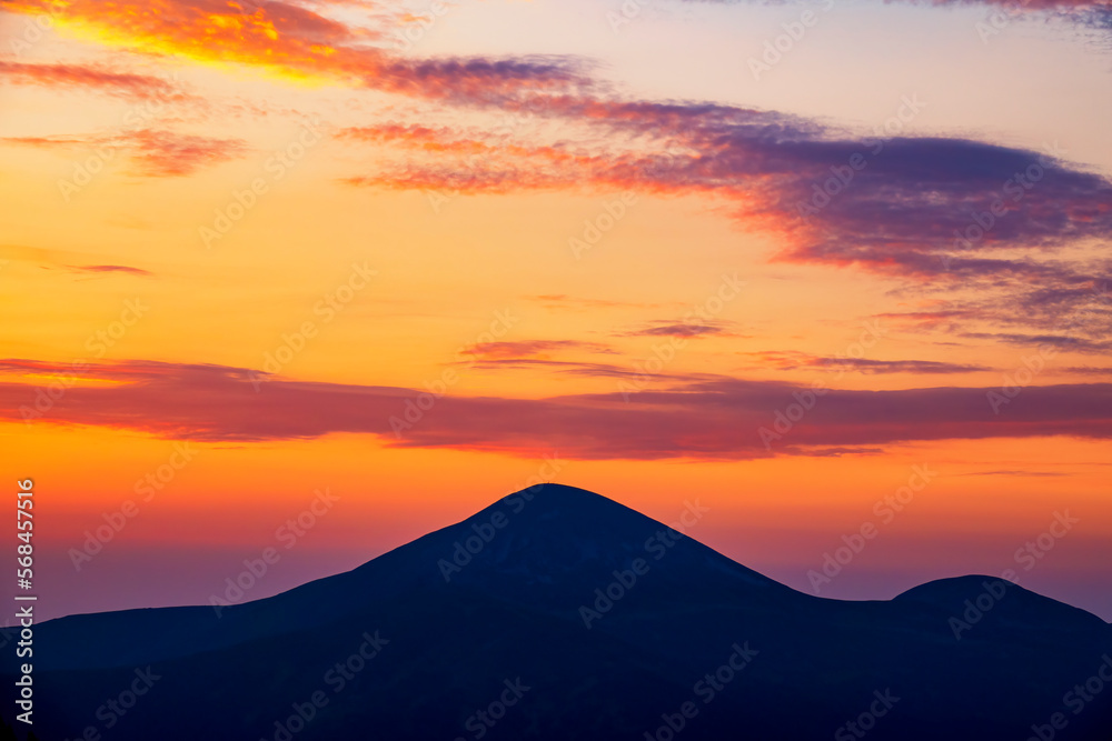 Mountain peak silhouette