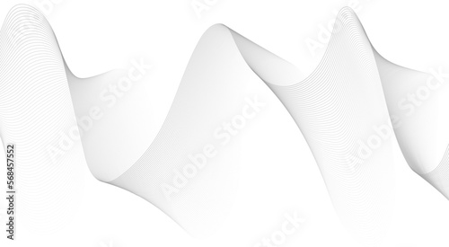 Wave line background with smooth shape. Beautiful wavy line on a white background. Horizontal banner template. Abstract futuristic template. Chrome technological wallpaper.