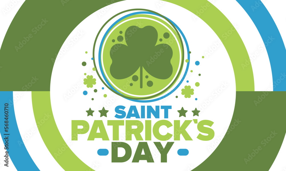 Happy Saint Patricks Day. Traditional irish holiday. Celebrate annual in March 17. Clover and shamrock leaves. Green and orange party design. Ireland color. Poster, card, banner and background. Vector Happy Saint Patricks Day. Traditional irish holiday. Celebrate annual in March 17. Clover and shamrock leaves. Green and orange party design. Ireland color. Poster, card, banner and background. Vector