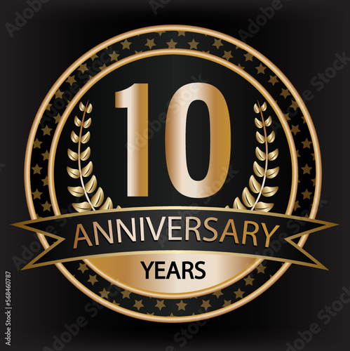 Gradient vector 10 year anniversary and anniversary