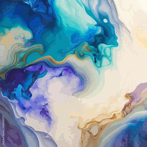 monocular alcohol ink marbling with paint wavy flow for ceramic tile surface. The picture is painted in alcohol ink. colorful marble ink background.
