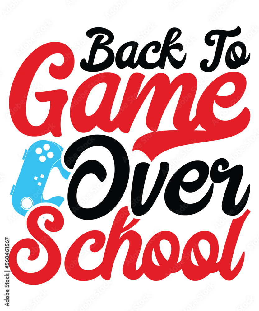 Obraz premium Back to Game Over School T-shirt Design