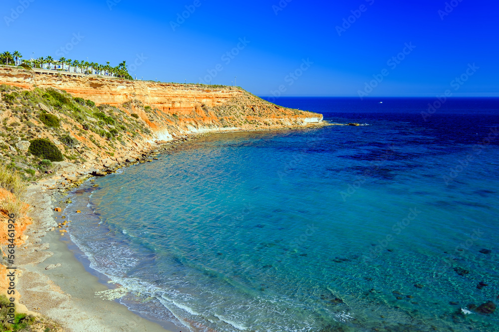 Fototapeta premium Summer landscape, sunny day at the sea in Spain