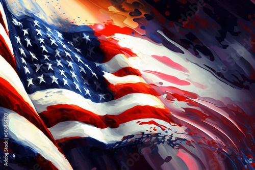 usa american flag creative patriotic background design new quality universal colorful joyful memorial independence day holiday stock image illustration wallpaper, generative ai