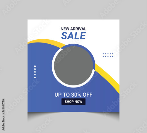 New arrival sale social media post banner design