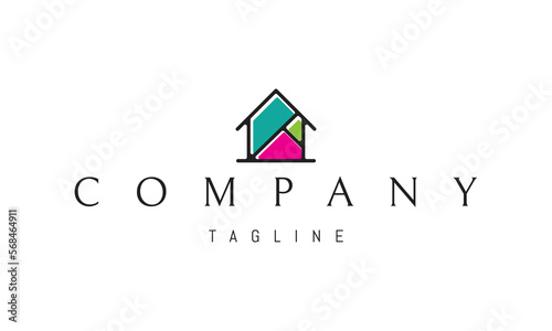 Free Download Vector logo on which an abstract image of a colored childrens house divided into fragments. - GFXLoad