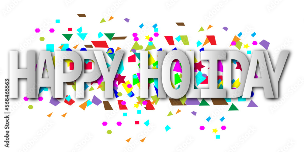 Happy Holidays lettering with confetti background. Vector illustration. Happy Holidays lettering with confetti background. Vector illustration.