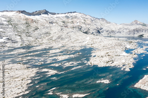 The beautiful Lake Aloha in the Desolation Wilderness is part of a federally protected wilderness area just west of Lake Tahoe, straddling the Sierra Nevada mountains. 