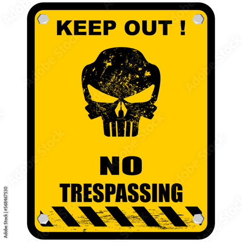 Keep Out, No Trespassing, sign vector
