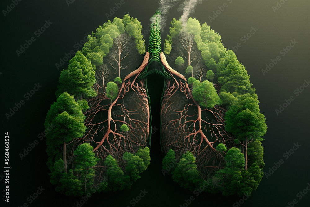 The forest, the lungs of Earth. Fresh and clean lungs without lung