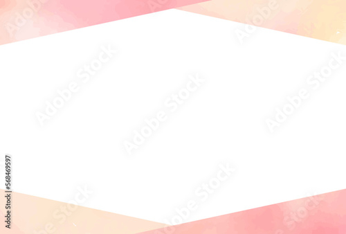 春　水彩　ピンク　フレーム　枠