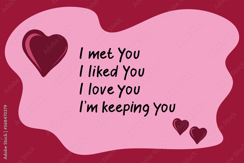 Print, Valentine's Day message for greeting cards, banners with hearts Print, Valentine's Day message for greeting cards, banners with hearts