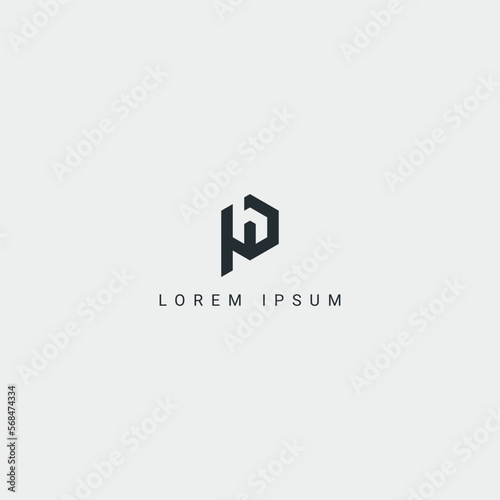 Awesome creative trendy letter PH HP initial based abstract icon logo.