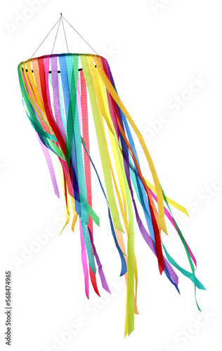 Obraz na płótnie Colorful wind chimes are blowing around, transparent background