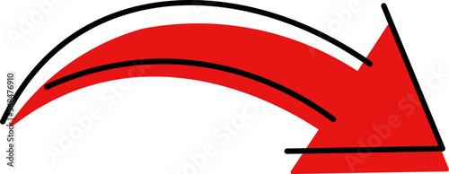 Minimalist, simple arrow. Vector element for indication with transparent background