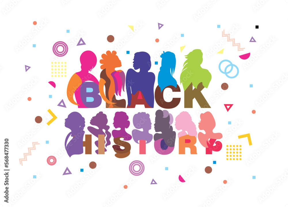 An abstract vector illustration of Black History Month focussing on the month of February 2023