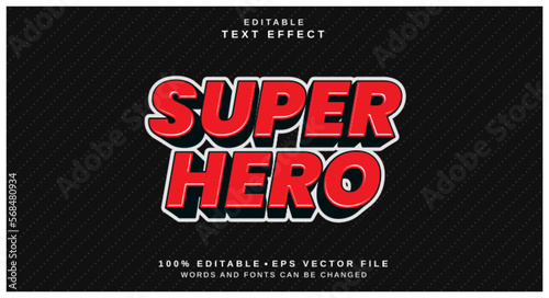 Editable text style effect - Super Hero text style theme.