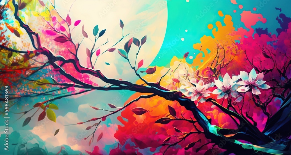 Abstract Flowers flat style background generative ai Abstract Flowers flat style background generative ai