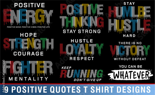 Inspirational, Motivational, Slogan, Quotes T shirt Design Bundle Graphic Vector