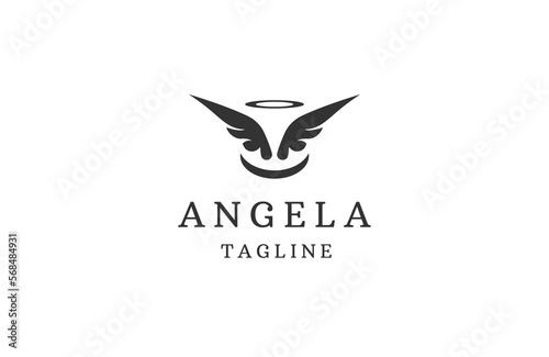 Angel logo concept. Flat icon design vector template