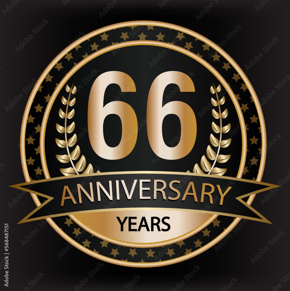 Gradient vector 66 year anniversary and anniversary