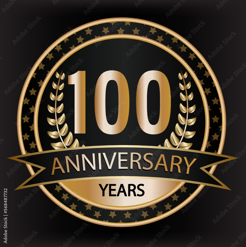 Fototapeta premium Gradient vector 100 year anniversary and anniversary