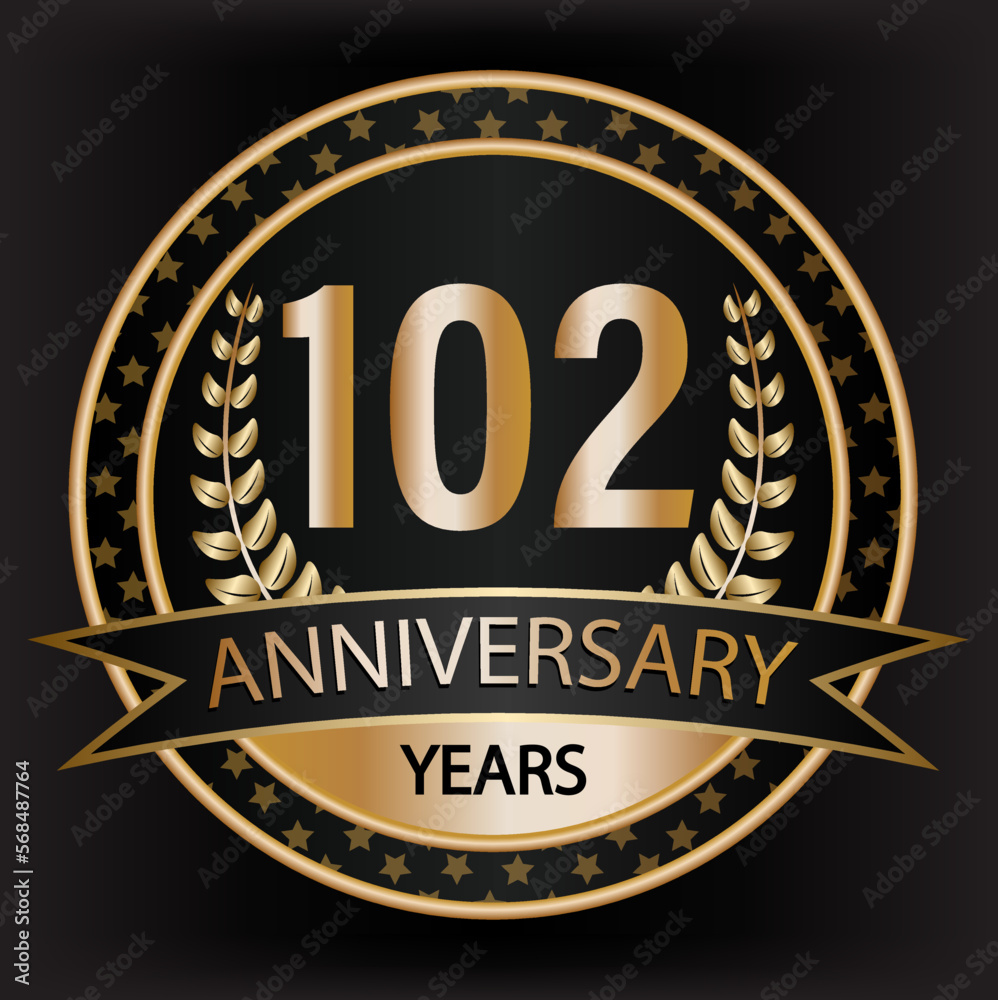 Gradient vector 102 year anniversary and anniversary