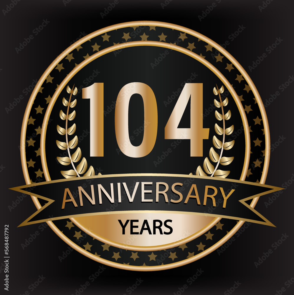 Gradient vector 104 year anniversary and anniversary