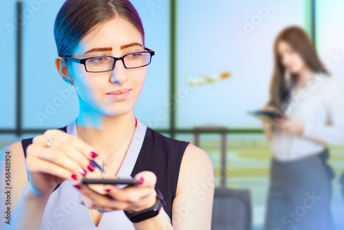 Businesswoman at airport. W...