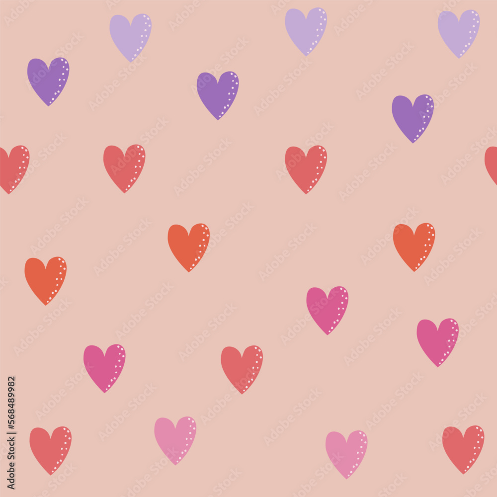 Seamless pattern with simple doodle hearts. Vector hand drawn illustration. Seamless pattern with simple doodle hearts. Vector hand drawn illustration.