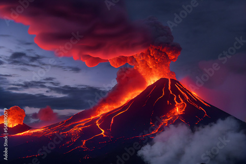 volcano explosion smokes