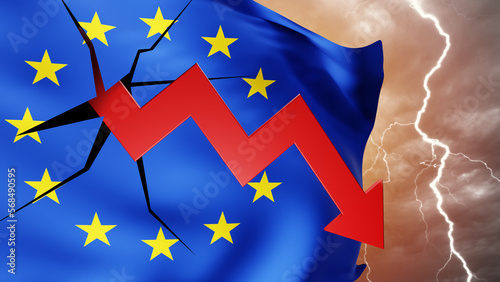 Flag of European Union is b...
