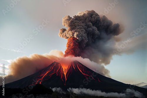 volcano explosion smokes