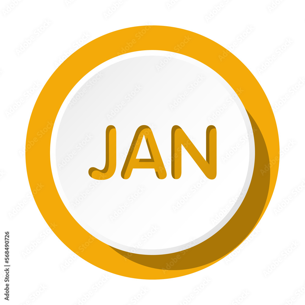 Bullet with January month. Bullet with January month.