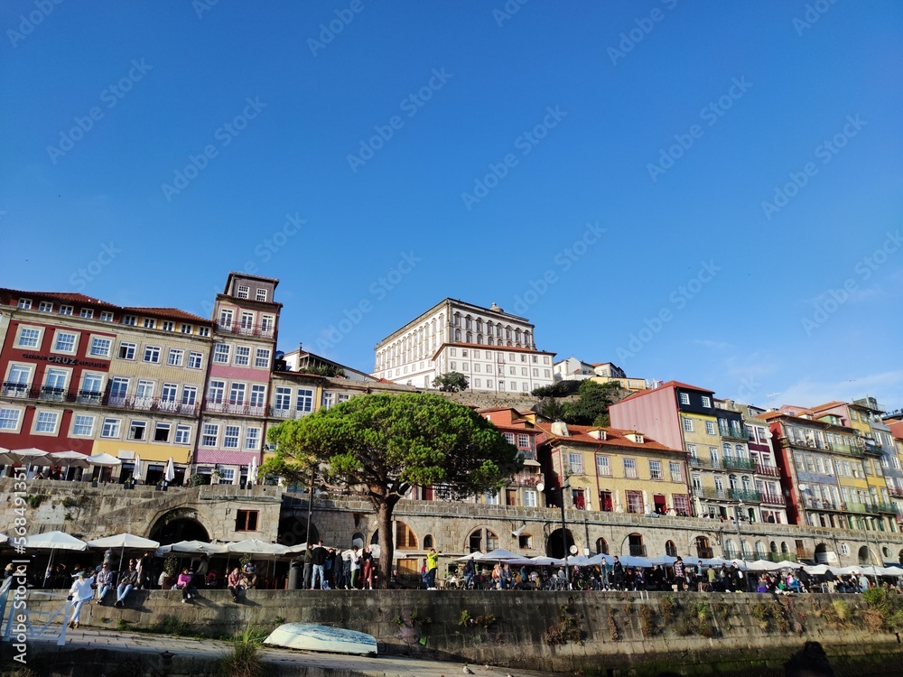 Colorful houses in Porto, travel in Portugal