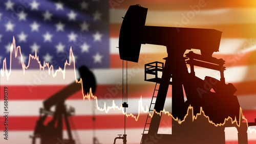US oil industry. Oil derric...