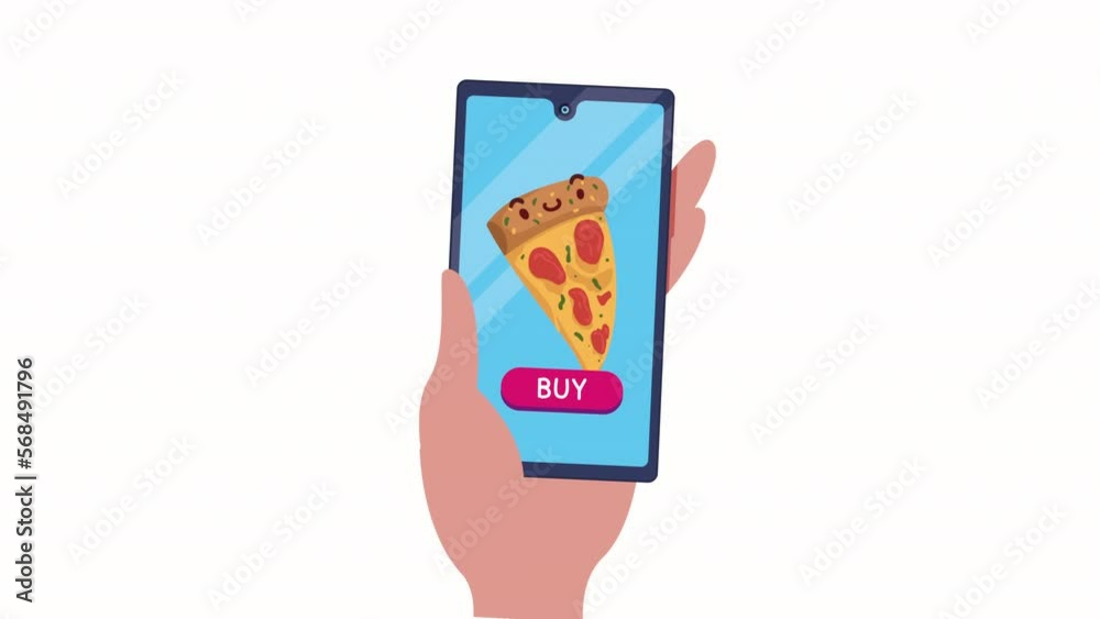 italian pizza kawaii character in smartphone italian pizza kawaii character in smartphone