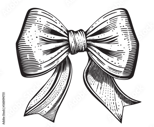Bow sketch hand drawn in doodle style illustration