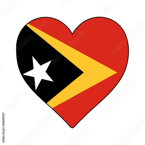 Free Download Timor-Leste Heart Shape Flag. Love Timor-Leste. Visit Timor-Leste. Vector Illustration Graphic Design. - GFXLoad