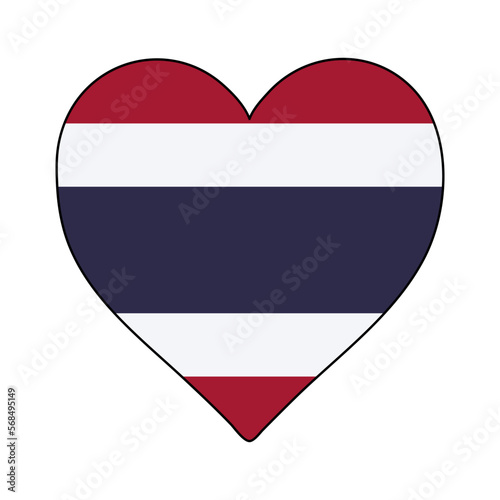 Thailand Heart Shape Flag. Love Thailand. Visit Thailand. Vector Illustration Graphic Design. Free Download Thailand Heart Shape Flag. Love Thailand. Visit Thailand. Vector Illustration Graphic Design. - GFXLoad