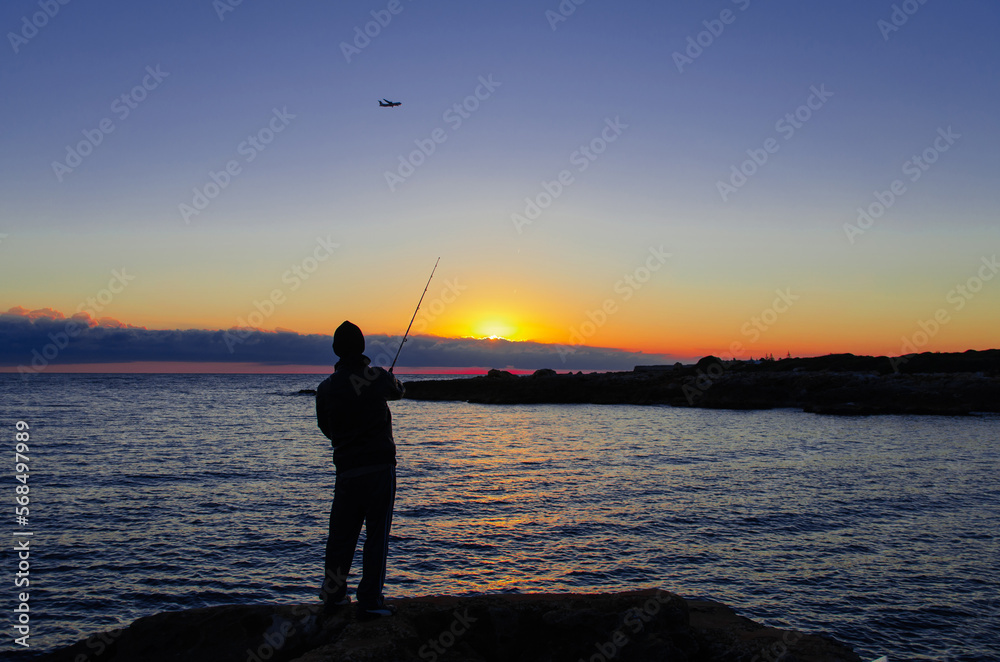 Fototapeta premium Chico pescando 