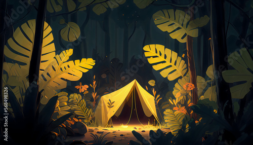 rain on the tent in the forest, tropic, quiet, calm, peaceful, meditation, camping, night, relax, 4k, HD, wallpaper, explore