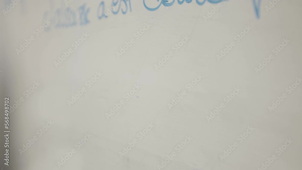 Maths teacher erase formula on white board Maths teacher erase formula on white board