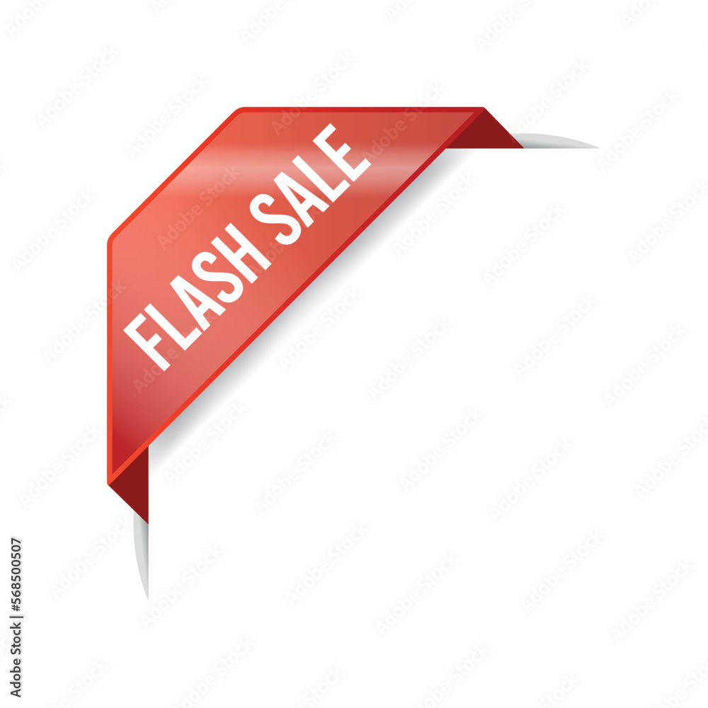 Flash Sale Advertisement Corner Banner Vector Template Flash Sale Advertisement Corner Banner Vector Template