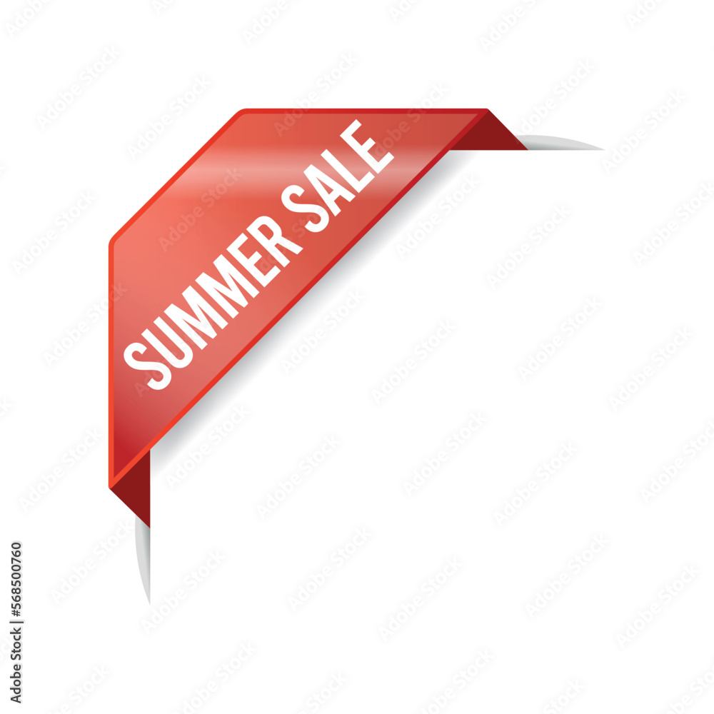 Summer Sale Advertisement Corner Banner Vector Template Summer Sale Advertisement Corner Banner Vector Template