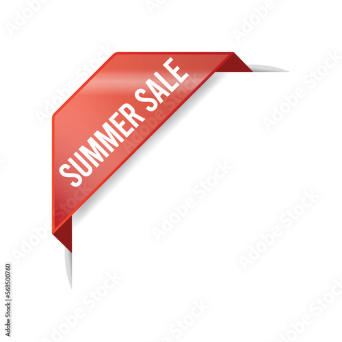 Summer Sale Advertisement Corner Banner Vector Template