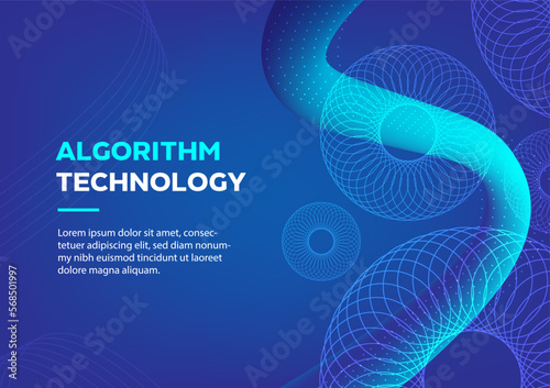 Abstract background digital communication. Algorithm artificial intelligent computer technology