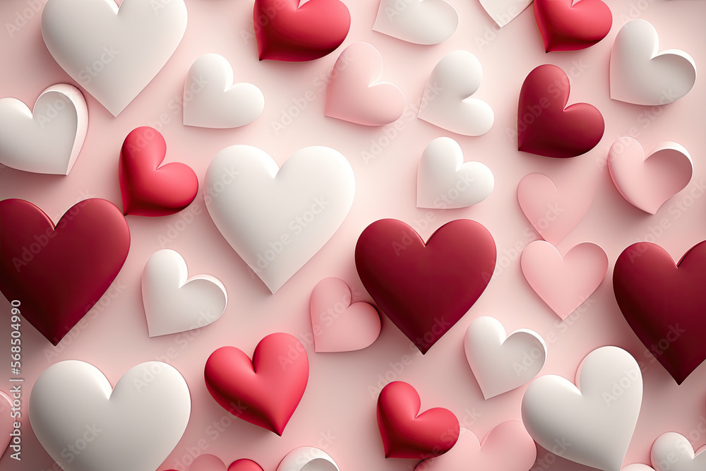 valentine's day, heart, love, red, pink, white, background, sweet, cute, affectionate, romantic, blissful, joy, happy, valentine, lover, chocolate, candy, hearts