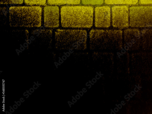 Dark yellow vector grunge background of paving slabs covered with snow. UHD 4K wallpaper. For screen, desktop, site design, overlay, stencil, banner, stylization, design and polygraph. Good texture