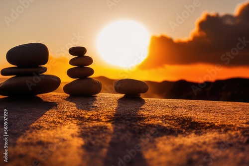 High-Resolution Image of Balanced Stones Showcasing Equilibrium, Perfect for Adding a Serene and Harmonious Element to any Design Project